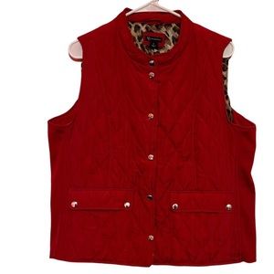 New directions red and leopard print vest Sz L